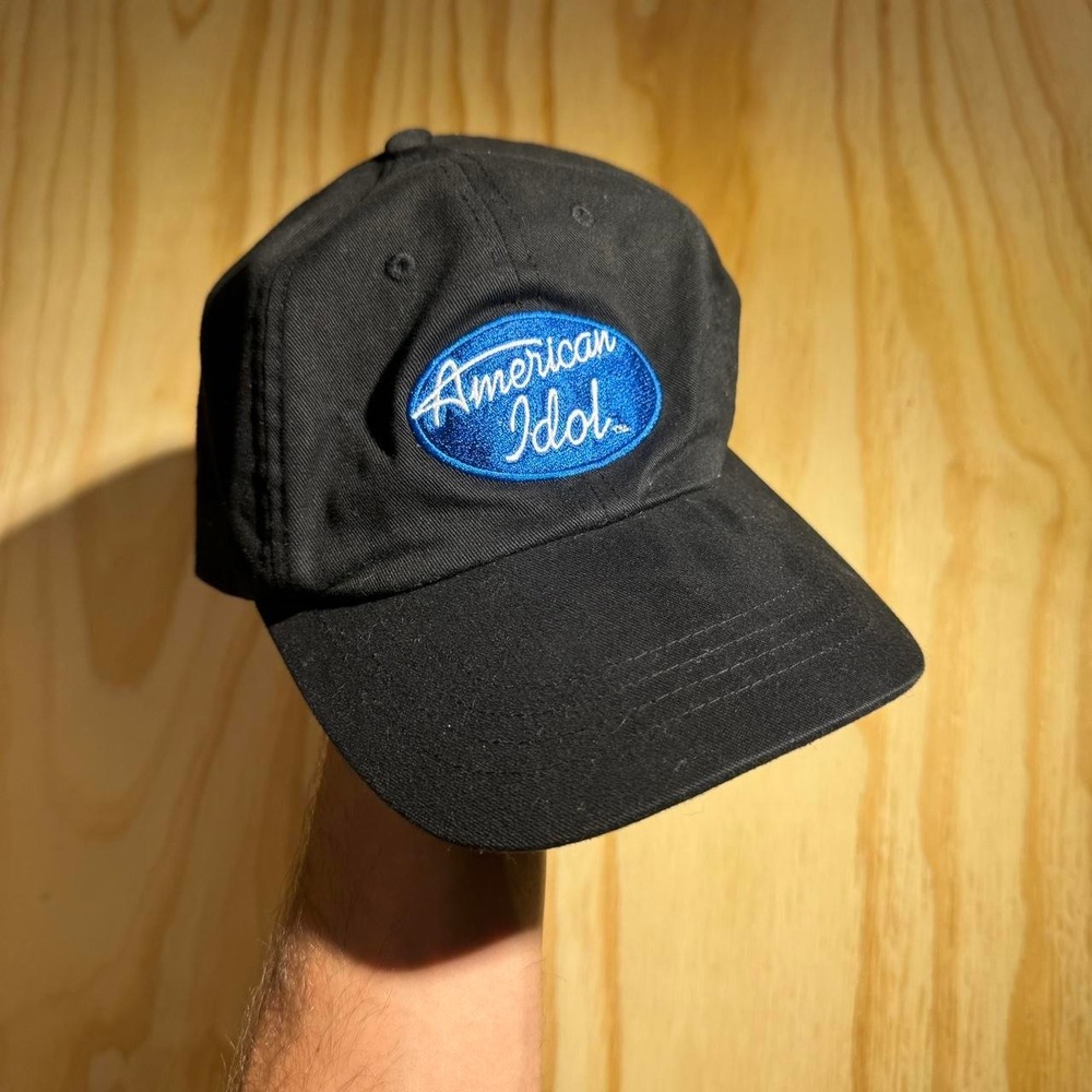 American Idol Black Cotton Embroidered Logo Baseball Hat Cap Mens OS